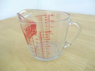 Anchor Hocking Oven 4 Cup 1 Qt Measuring Cup 499 Red