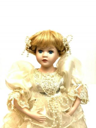 Porcelain Doll Ballerina With Stand 16 "