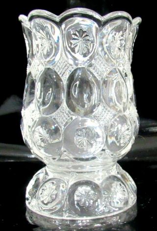 Eapg Wilson Glass Co 300 Jeweled Moon & Star Spooner 1890