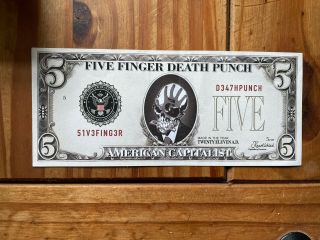 Five Finger Death Punch Band.  2020 Gig Bank Bills/note.  Great Cond