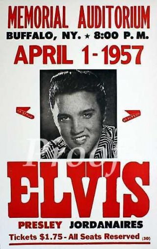 Elvis Presley & Jordanaires Concert Poster Print Buffalo,  Ny 1957