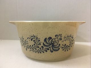 Pyrex Glass Bowl - Brown With Blue Design