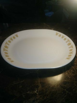 Vintage Corelle Yellow Butterfly Gold 12 " Oval White Serving Platter Plate