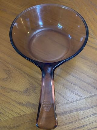 Corning Vision Pyrex Amber Brown Glass.  5 Liter Small Sauce Pan - No Lid