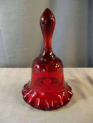 Westmoreland Ruby Red Glass Bell - 6 1/2 " Tall