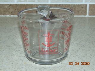 Vintage - Anchor Hocking 2 Cup Red Glass Measuring Pitcher Cond.