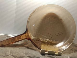 Corningware Vision 10 " Amber Glass Skillet/fry Pan/cookware With “waffle Bottom”
