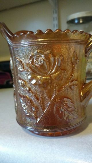 Vintage Imperial Carnival Glass Lustre Rose Creamer