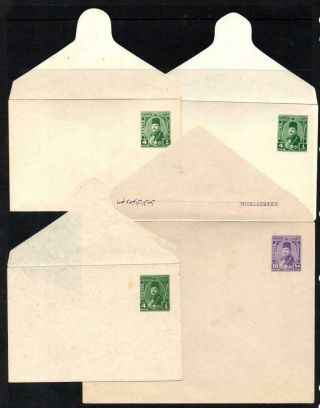 Sod Egypt Scarce Set Of 1946 King Farouk Military Postal Stationery Envelopes
