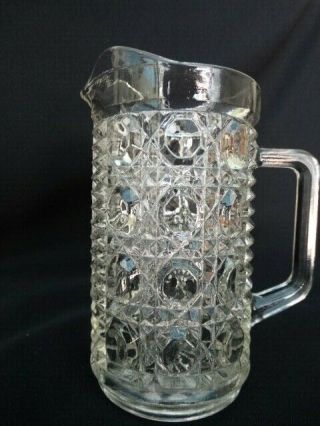 Federal Glass Clear Windsor (buttons And Cane) One Pint Pitcher Excel Cond.