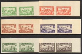 Lebanon 1944 2nd Anniv.  Of Independence Air Set In Fine Fresh Mnh Imperf Pairs