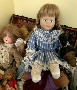 Wonderful Vintage Cloth Doll / Hand Painted Face / Kathe Kruse / Waldorf