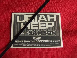 Samson 1980 Vintage Gig Advert Lyceum London Nwobhm Uriah Heep