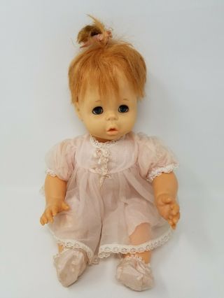 Vintage 1963 - 1964 Mattel Baby Pattaburp Doll (burps) W/ Outfit