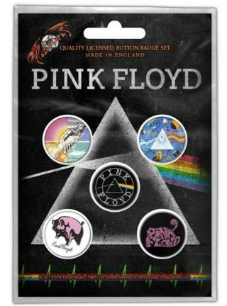 Licensed Pink Floyd - Prism - Button Badge Pin Set
