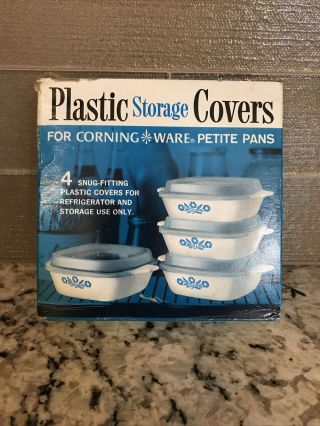 Two Plastic Storage Covers For Corning Ware Petite Pants