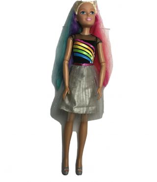 Barbie 28 " Rainbow Sparkle Just Play Best Fashion Doll Rainbow Hair 2013 “large”