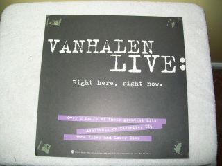 Van Halen Live Right Here Right Now Promo Album Flat Wall Window Display Poster