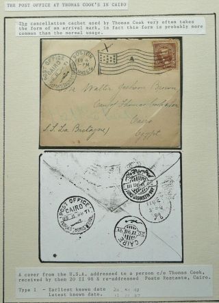 Usa 4 Feb 1898 Cover From Boston To Thomas Cook,  Cairo,  Egypt - See