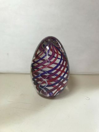 Hand Made Dated & Signed Egg Paperweight
