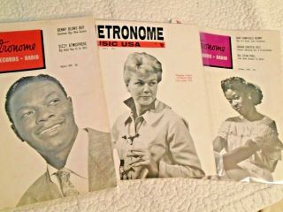 3 Vtg Metronome Mags 10/1949 Sarah Vaughn 8/1948 Nat King Cole 12/1957 Doris Day
