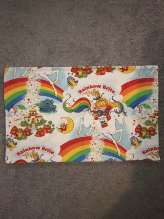 Vintage 1983 Hallmark Cards Inc.  Rainbow Brite 30x19 Double Sided Pillow Case