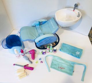 American Girl Doll Spa Chair Blue Salon Accessories Foot Bath Water Sounds &xtra