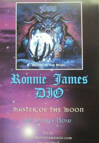 Ronnie James Dio 2004 Master Of The Moon Promo Poster Flawless Old Stock