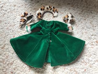 Vogue Jill Green Velvet Coat Outfit With Leopard Accessories