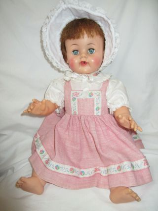 20 " Vintage Ideal Betsy Wetsy Vinyl Doll In Vintage Clothing