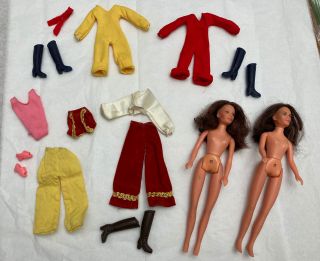 1977 Mego Charlies Angels Hasbro Doll Kate & Sabrina Peasantry Boots Heels