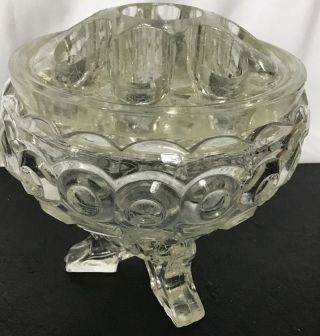 Vintage Sowerby Glass Rose Bowl Vase With Frog -