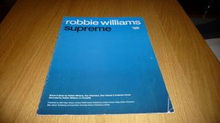 Robbie Williams Supreme Uk 2000 Sheet Music