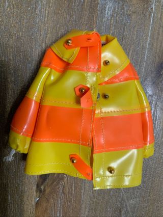 Vintage FRANCIE - Clam Diggers 1258 1966 - Yellow Orange Vinyl Jacket Hat Set 2