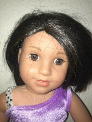 American Girl 18 " Doll Black Hair Brown Eyes Brown Skin