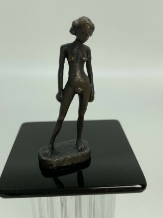 Dollhouse Miniature Artisan Signed Neil Carter Bronze Woman (r)