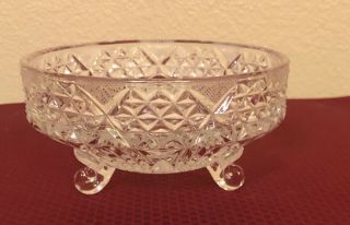 Vintage Heavy Crystal Footed Candy Dish.  A Cut Glass Beauty 3” Tall 6” Wide 2