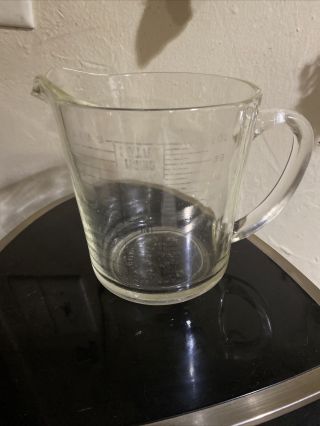 Collectible Vintage Fire King Glass 32 Oz (4 Cup) Measuring Cup - Made In U.  S.  A.