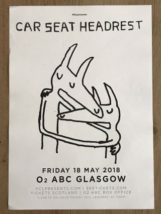 Car Seat Headrest Concert Poster - Glasgow May 2018 Show Tour Gig Memorabilia