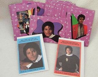 1984 Michael Jackson Complete Set Of 33 Trading Cards,  Stickers Makes A Poster