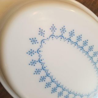 Pyrex Snowflake Blue Garland Casserole Oval_945 - C Lid Only 2