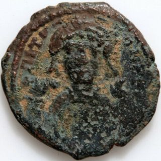 Byzantine Coin Ae Half Follis Tiberius Ii Constantine Antioch - 578 - 582 Ad Year 1