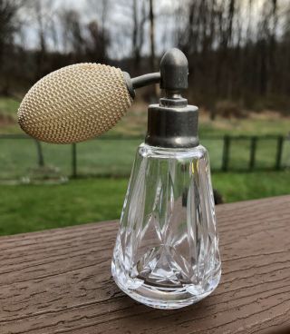 Waterford Crystal Perfume Atomizer Bottle W/ Bulb 4 " Tall