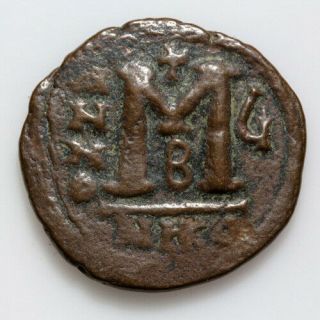 Byzantine Coin Ae Follis Justin Ii 565 - 578 Ad - Nicomedia Year 5