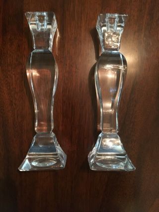 Vintage Towle Crystal Candle Holders (2) Candlesticks Full Lead Crystal Rare