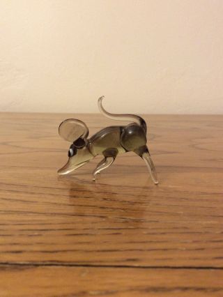 Vintage Murano Style Glass Animals Mouse Rat Grey?