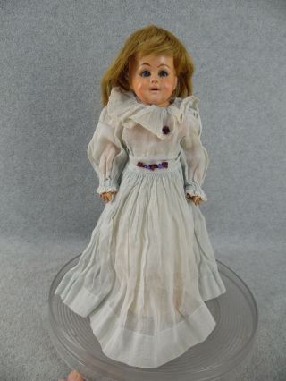 14 " Antique German Schilling Composition Shoulder Head Doll With Dimples 1878,