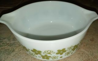 Vintage Pyrex Green Crazy Daisy (spring Blossom) 6 - In Casserole Dish