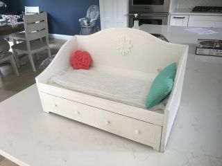 EUC American Girl Doll White Trundle Bed Pull Out 2
