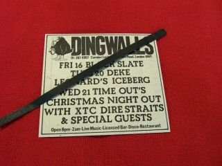 Dire Straits 1977 Vintage Gig Concert Advert Dingwalls Camden London